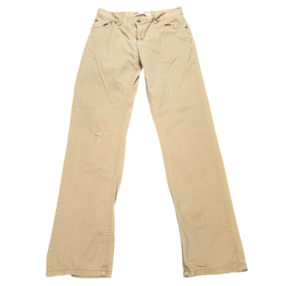 Levis 511 Slim Sueded Pants Boys Size 18 Regular Khaki Tan Distressed